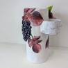 Vase sculptural fleur et raisin | Argile faite main | Déco double-face