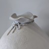 Vase Ballon Blanc Artisanal | Déco Argile Fleurs Séchées