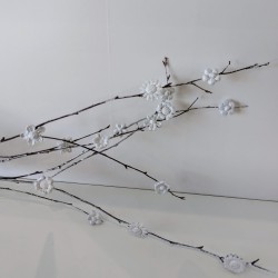 Vase Ballon Blanc Artisanal | Déco Argile Fleurs Séchées